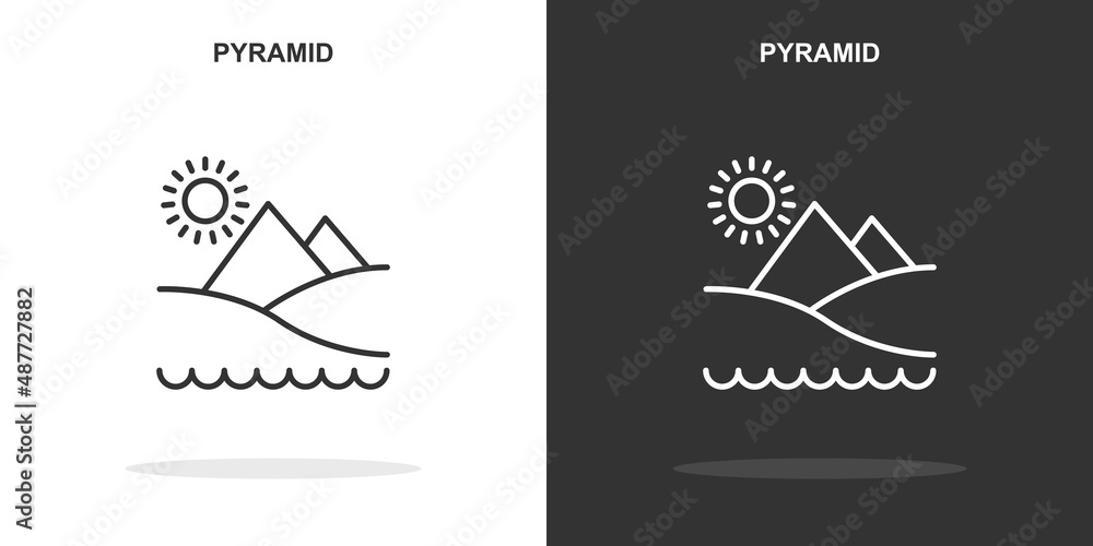 Poster pyramid line icon. simple outline style.pyramid linear sign. vector illustration isolated on white b