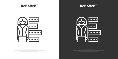 bar chart line icon. Simple outline style.bar chart linear sign. Vector illustration isolated on white background. Editable stroke EPS 10