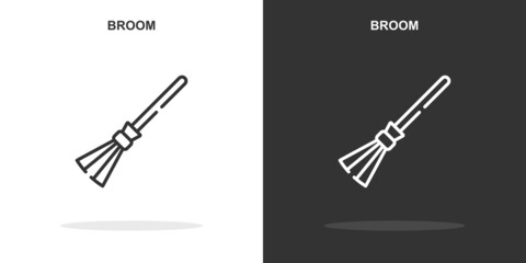 broom line icon. Simple outline style.broom linear sign. Vector illustration isolated on white background. Editable stroke EPS 10