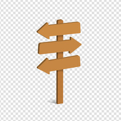 Direction Sign Guidepost Blank 3D Vector Illustration