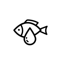 Set of fish oil icon line symbol