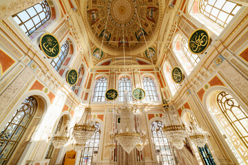 Fototapeta na wymiar Interior of Ortakoy Mosque in Istanbul, Turkey