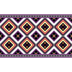 Colorful Geometric ethnic oriental pattern traditional Design for background,carpet,wallpaper,clothing,wrapping,Batik,fabric, illustration embroidery style - 487729252
