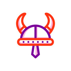 Viking Helmet, Halloween Icon Illustration