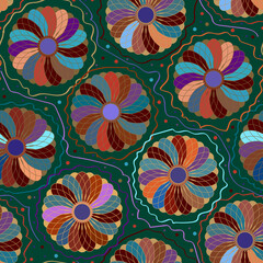 Seamless pattern of ornamental circles