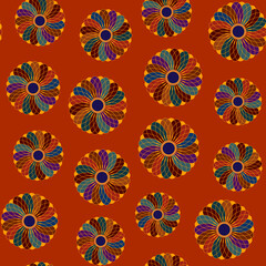 Seamless pattern of ornamental circles