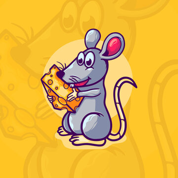 Mouse and Cheese Cartoon