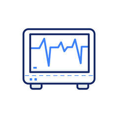 monitor with heartbeat, medical icon illustration