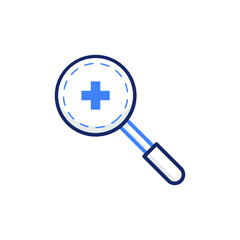 Magnifying Glass Medical Icon Illustration