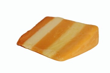 5 Layered English Cheese Shire Cheese on White Background