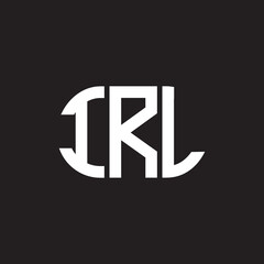 IRL letter logo design on black background. IRL creative initials letter logo concept. IRL letter design.