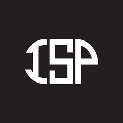 ISP letter logo design on black background. ISP creative initials letter logo concept. ISP letter design.