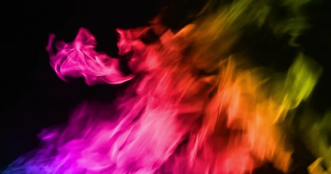Video clip of flames burning in rainbow colors.