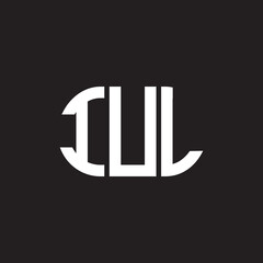 IUL letter logo design on black background. IUL creative initials letter logo concept. IUL letter design.