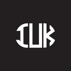 IUK letter logo design on black background. IUK creative initials letter logo concept. IUK letter design.