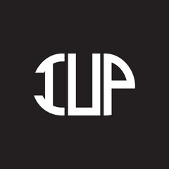 IUP letter logo design on black background. IUP creative initials letter logo concept. IUP letter design.
