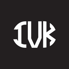 IVK letter logo design on black background. IVK creative initials letter logo concept. IVK letter design.