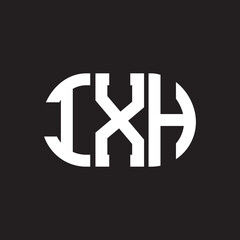 IXH letter logo design on black background. IXH creative initials letter logo concept. IXH letter design.