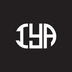 IYA letter logo design on black background. IYA creative initials letter logo concept. IYA letter design.