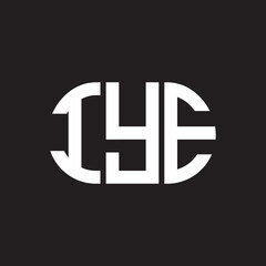 IYE letter logo design on black background. IYE creative initials letter logo concept. IYE letter design.
