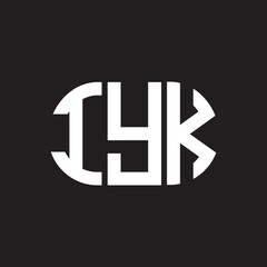 IYK letter logo design on black background. IYK creative initials letter logo concept. IYK letter design.
