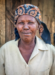 African old woman village - obrazy, fototapety, plakaty
