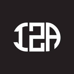 PrintIZA letter logo design on black background. IZA creative initials letter logo concept. IZA letter design.