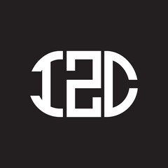 Obraz premium IZC letter logo design on black background. IZC creative initials letter logo concept. IZC letter design.