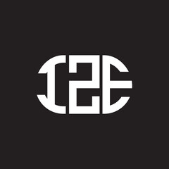 Obraz premium IZE letter logo design on black background. IZE creative initials letter logo concept. IZE letter design.