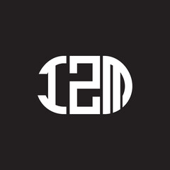 IZM letter logo design on black background. IZM creative initials letter logo concept. IZM letter design.