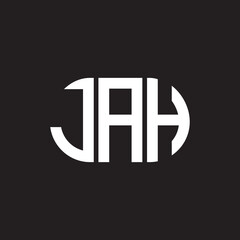 JAH letter logo design on black background. JAH creative initials letter logo concept. JAH letter design.