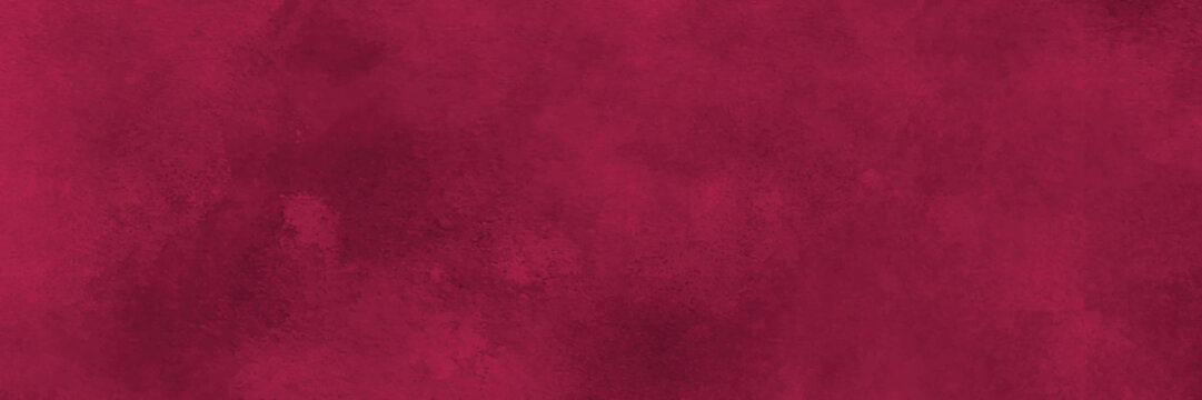 Dark red magenta concrete paper texture background, banner panorama view vintage wall