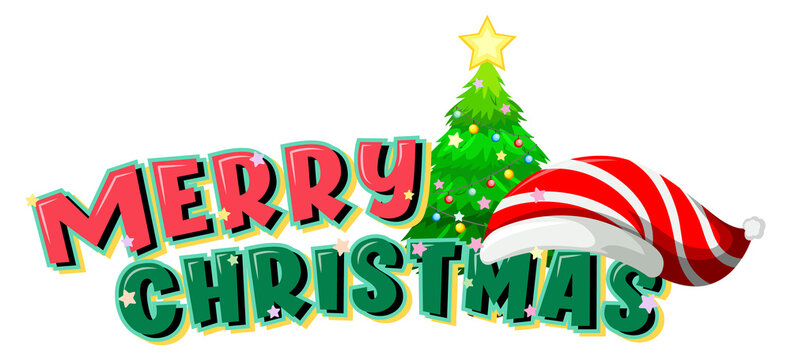 Merry Christmas typography logo design