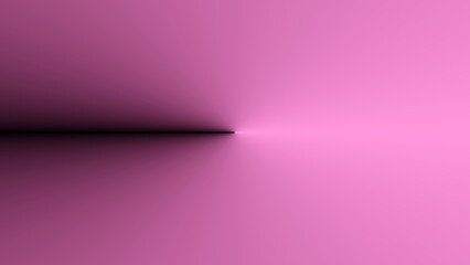 Top view of a pole shadow that is illuminating by side light on pink plain (3D Rendering)