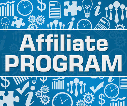 Affiliate Program Business Symbols Texture Blue Background Square 