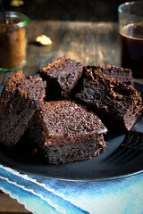 Walnut coffee brownie, chocolate pie