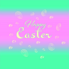  happy easter lettering eggs around, gradient