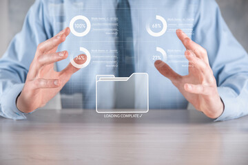Business developer hand using board framework on virtual modern computer showing innovation Agile...