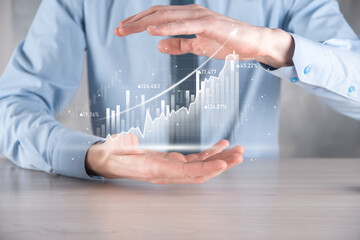 Business development, financial plan and strategy.Analysis finance graph and market chart...