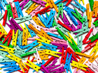 colorful wooden clothespins background