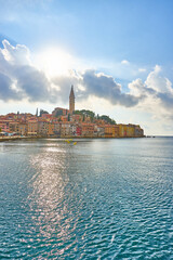 Historical district in the city of Rovinj in Istria, Croatia