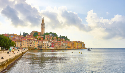 Historical district in the city of Rovinj in Istria, Croatia