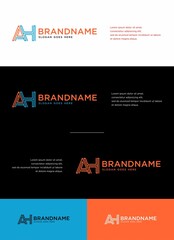LETTER A AND H MONO LINE UNIQUE LOGO TEMPLATE