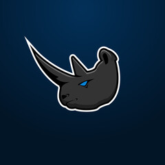 Rhino mascot in cartoon style. Could be used for gaming or e-sports team logo, sticker, and clip art