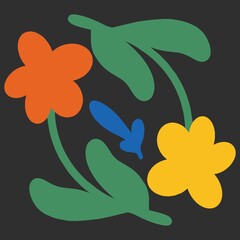 Hand drawn different colors, doodle. Abstract modern trendy vector illustration. All elements are isolated. Flat design, cartoon, vector illustration. Template for printing on paper, fabric.