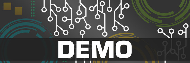 Demo Dark Colorful Technology Background Circuit Horizontal 