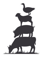Butcher shop farm animals