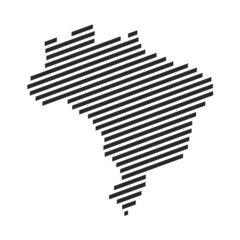 Moderne Landkarte von Brasilien aus Streifen