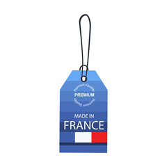 Made in France label with flag