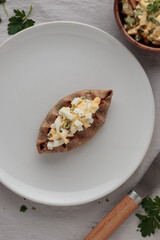 Traditional Finnish pastry - Karelian rye pie with rice porridge